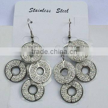 New design circle flowers crystal jewerly earrings