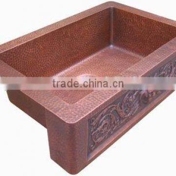hand made copper sink
