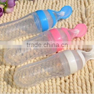 Creative silicone Spoon nipple baby feeding bottle/baby feeding press spoon