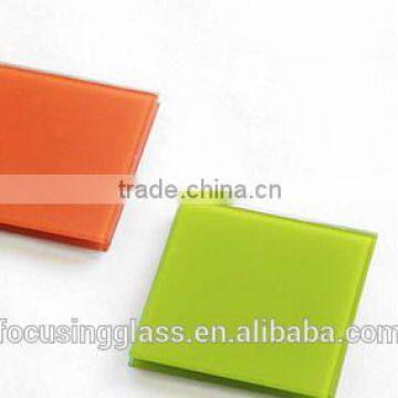 High Quality Candy Color Tempered Glass Coaster Pad