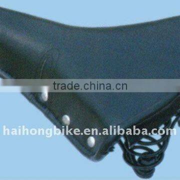 comfortable wide leather bicycle saddle