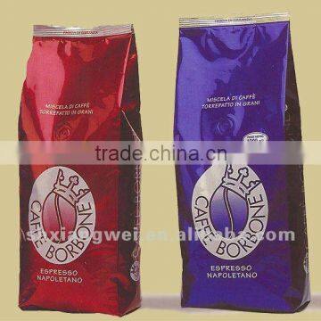 side gusset laminated aluminum foil coffee bag with coffee design