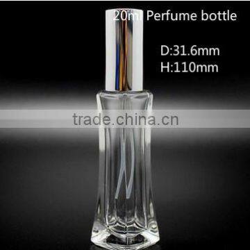 2016 Transparent Crystal 20ml Glass Perfume Spray Bottle With Bottle Cap