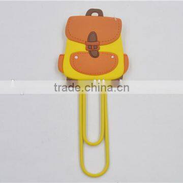 school bag shape cartoon pvc bookmark