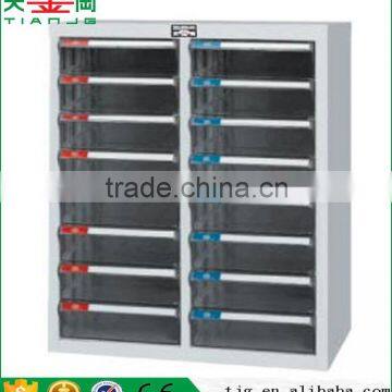 TJG Taiwan Office Efficiency 16 With Label Card Dustproof Transparent Drawer Metal Filing Document Cabinet