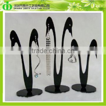 DDJ-0081 ISO9001 Chinese Manufacture Latest Style Black Plexiglass Earrings Display for Wedding