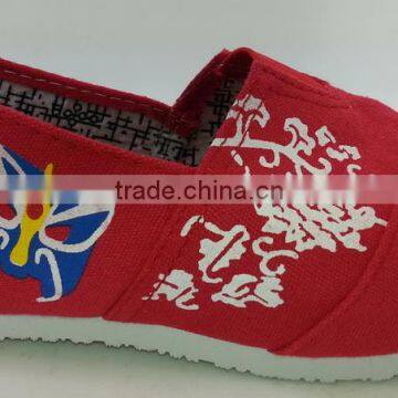 pretty and fashion red print ladies' canvas casual shoes