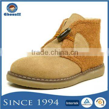 Trendy Children Suede Leather Winter Booties with Jewel Decoration