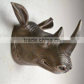 high quality fashionable bronze rhinoceros resin home decor