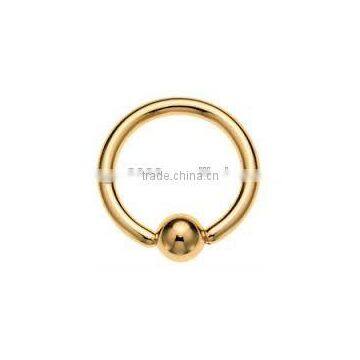 Nice Gold 316L stainless steel Captive Bead Ring