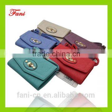 Various colors fashional leather wallets with shoulder holster for girls