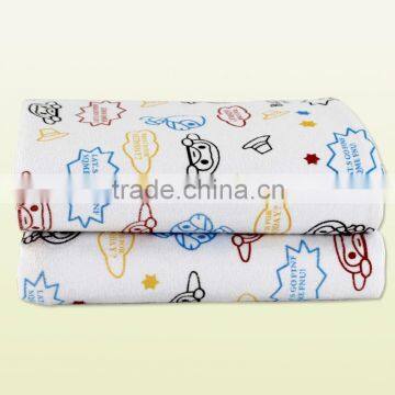 2015 New products cartoon pattern baby bamboo terry portable changing pad