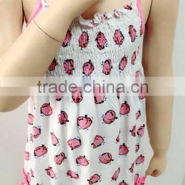 Girls Fashion Printed 100%cotton Cute Two-piece Dress