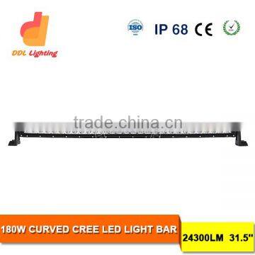 12volt 180w spot flood combo curve led light bar for car curved barlight