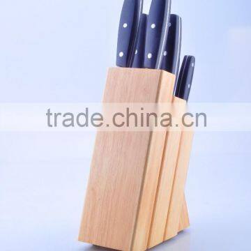7PCS PP Handle Kitchen Knives With Pine Wood Block photo-3