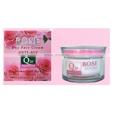 Face Cream Day with Q10 and Rose Oil - 50 ml. Alcohol and Paraben Free. Made in EU. Private Label Available.