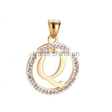 Fahshion stainless steel jewelry gold 18k plating letters pendant necklace