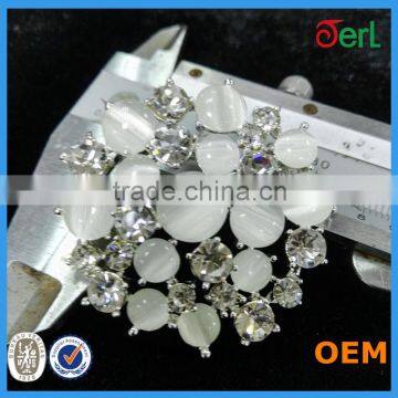Elegant Silver Opal Brooch Alloy Crystal Flower Brooch for Wedding Invitations photo-5
