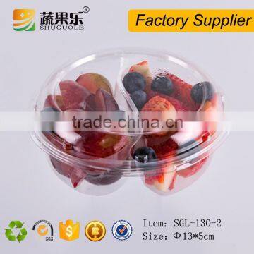 Plastic Material and Tray Type 2 compartment plastic fruit container