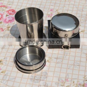 Wholesale Portable Stainless Steel Telescopic Retractable Travel Folding Collapsible Cup Outdoors cup