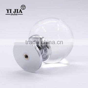 Oversize Globe Shiny Clear Brass Metal Crystal Glass Knobs photo-6