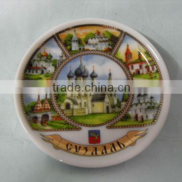 small plate souvenir porcelain plate with magnet