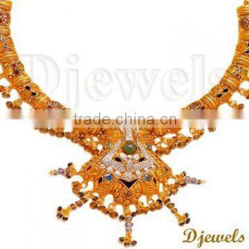 22K Gold Kundan Necklaces, Indian Kundan Necklaces, Kundan Jewellery