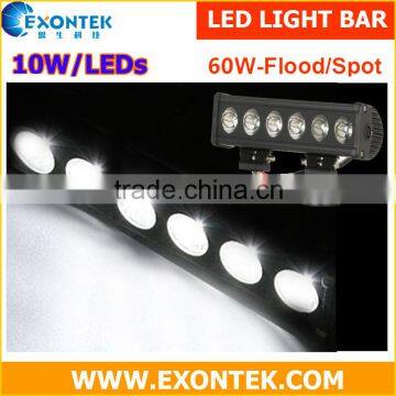 2016 wholesale Car accessories/car led light bar 60W with LEDs 10W each super brightness IP67