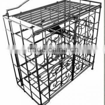 handmade iron crafts vintage bar furniture wrought iron bottle holder storage metal wine rack