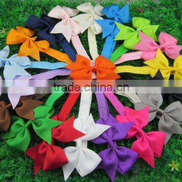 3.5" Baby Rbbion Hair Bow with Soft Headband Girls Elastic Hairband Hair Accessories