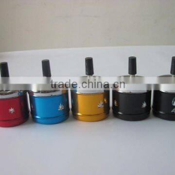 round metal ashtray with lid, spin stainless steel ashtray