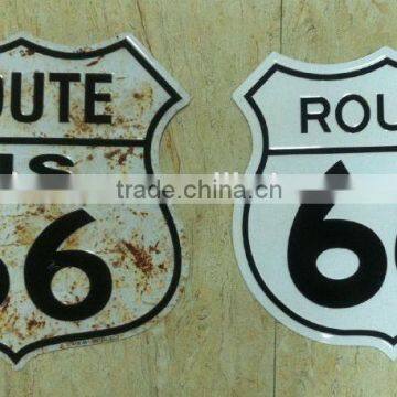 custom route 66 embossed metal plate, aluminum plate, metal sign