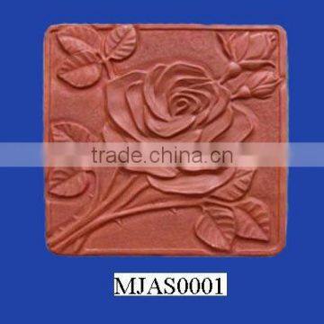 New Product Unique Square Clay Flower Stepping Stone