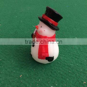 X'mas Yellow Flicking Led Candle Snowman Real Wax Candle Christmas Decoritive Snowman Candle Led Flameless Flicking Led Candle