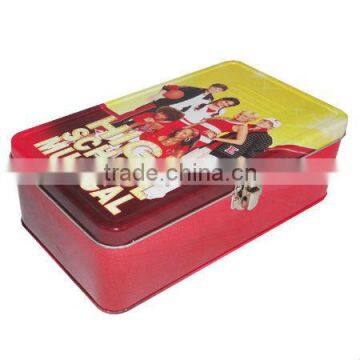 rectangular hinged biscuit cookies tin box