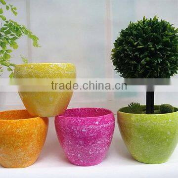 2016 new design Imitation marble colorful garden pots plastic