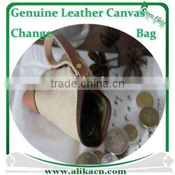 Genuine Leather Canvas Change Bag