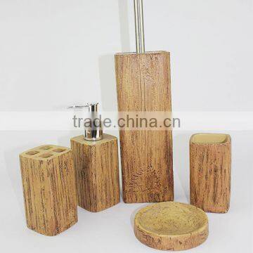EA0178 wooden brown bathroom fitting 5 pcs