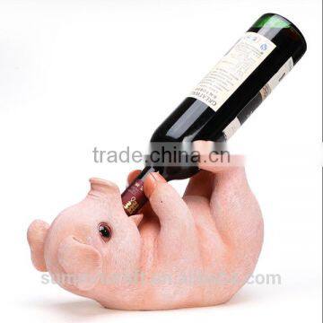 Resin pig shaped funny animal wine bottle holders