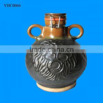 Customized Round Beer Bottle Ceramic Beer Growler