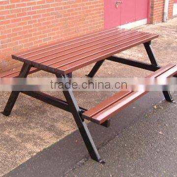 Arlau Outdoor Park Wooden 2 Seat Bench With Table photo-5