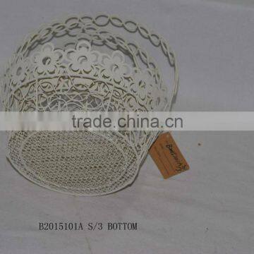 Round Metal Gift Basket With a Handle for Wedding Decoration photo-3
