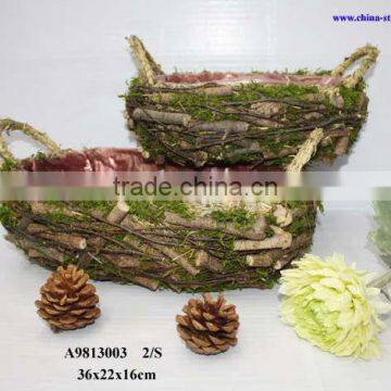 natural rattan wall planters