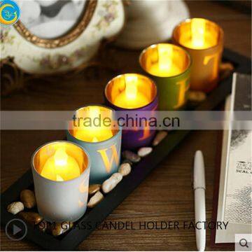 Sets of glass candle holders glass decorations