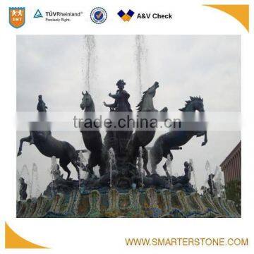 Decorative black color marble water fountain for plaza