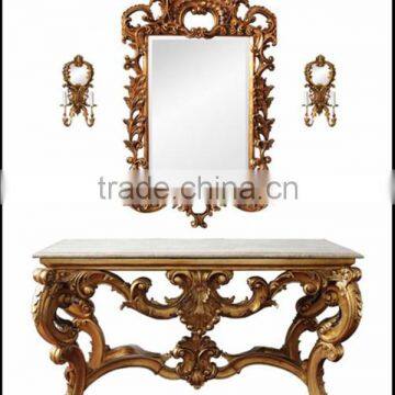 French Style resin console table with marble top ME-0431-01