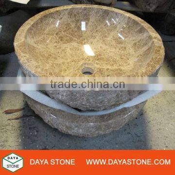 Light emperador stone basin