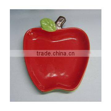 cute decorative ceramic red apple plate