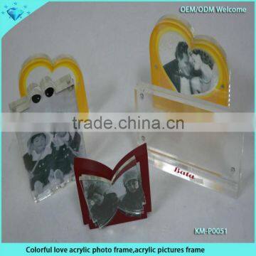 Lovely Heart Shape Clear Acrylic Photo Frame With Magnet for Wedding photo-6