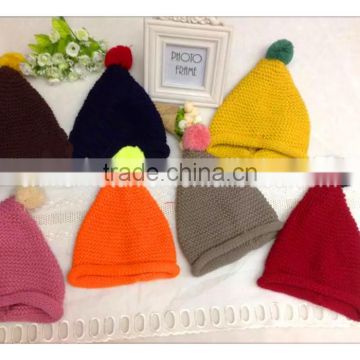 2015 fashion simple style knitted hat with top ball